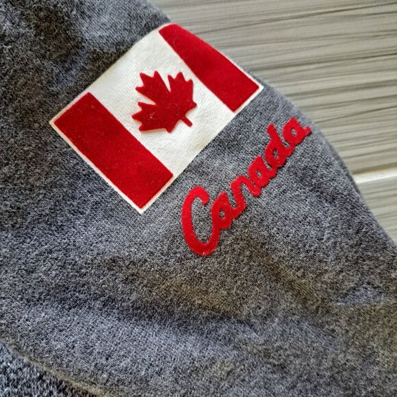 Roots Kids Canada Gray Hoodie Sweatshirt 4T Maple Leaf Flag Cotton/Polyester - Picture 2 of 5